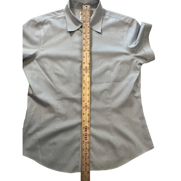 Brooks Brothers #346 Women's Short Sleeve Size 6 Light Blue Blouse Button Up - Picture 6 of 6